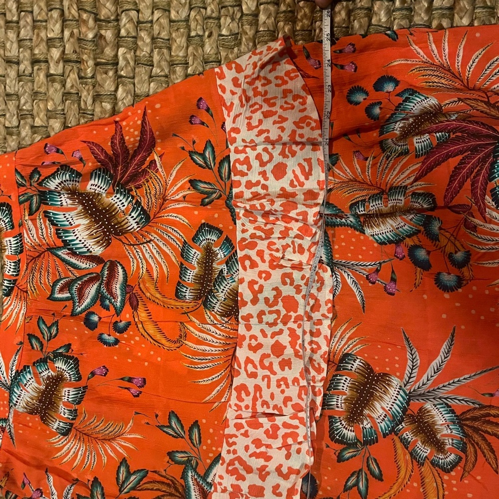 FARM Rio Red A-Line Skirt with Tropical Print - Picture 9 of 10